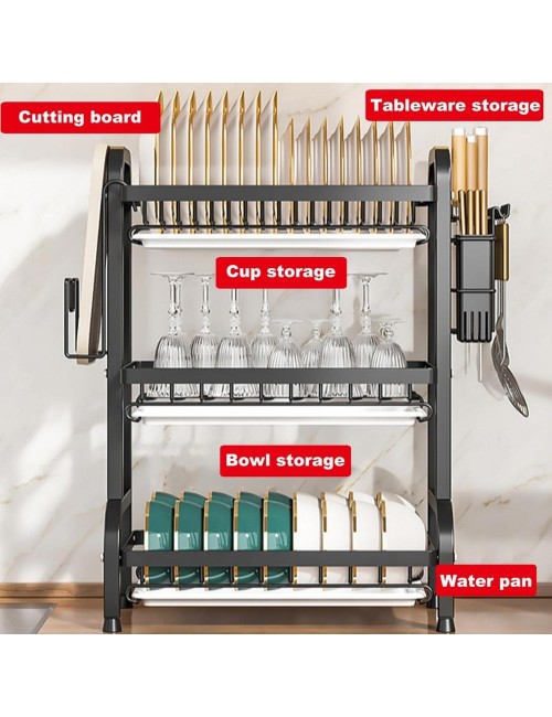 Estante Escurridor De Cocina Para Platos En Hierro 3 Niveles