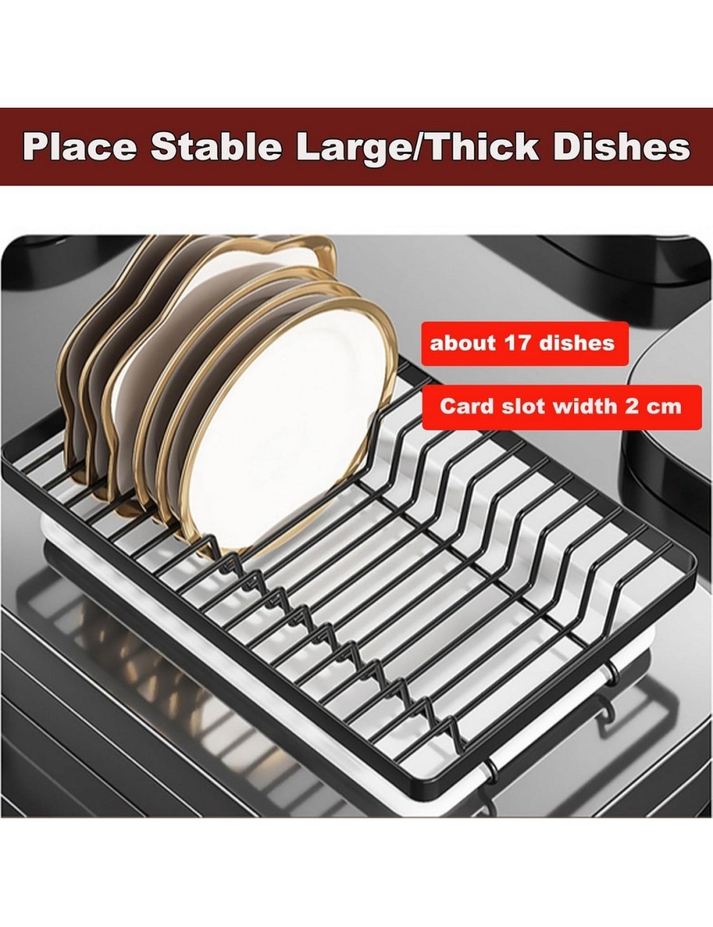 Estante Escurridor De Cocina Para Platos En Hierro 3 Niveles