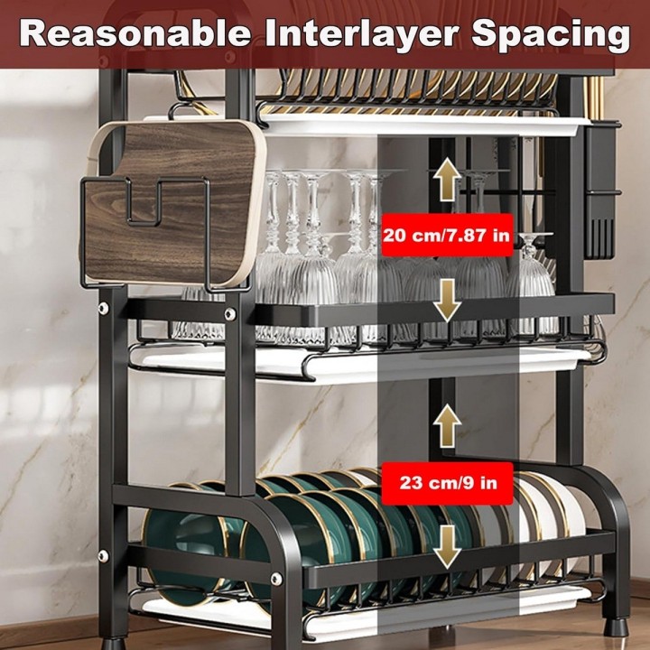 Estante Escurridor De Cocina Para Platos En Hierro 3 Niveles