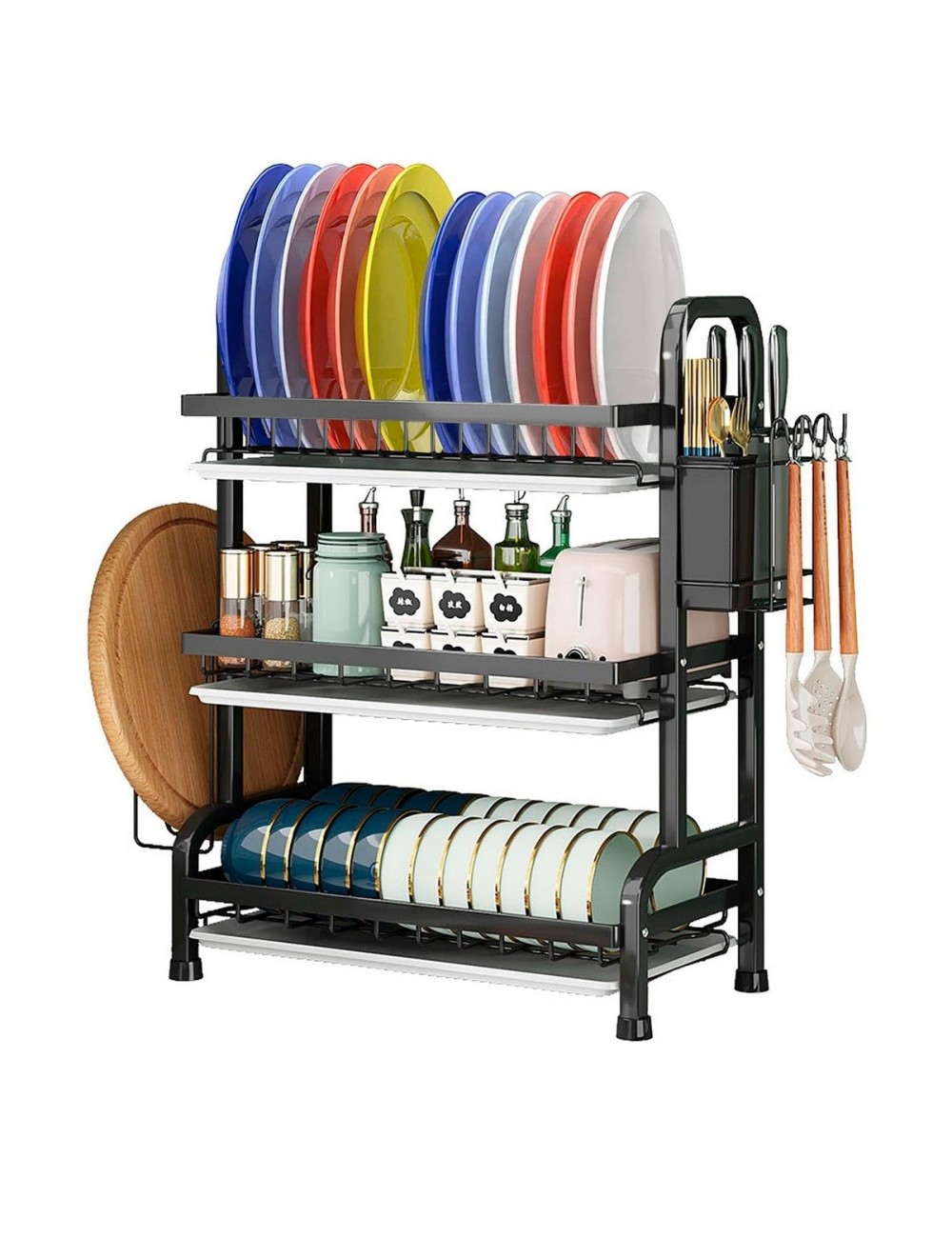 Estante Escurridor De Cocina Para Platos En Hierro 3 Niveles