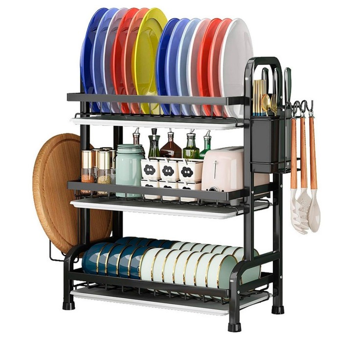 Estante Escurridor De Cocina Para Platos En Hierro 3 Niveles