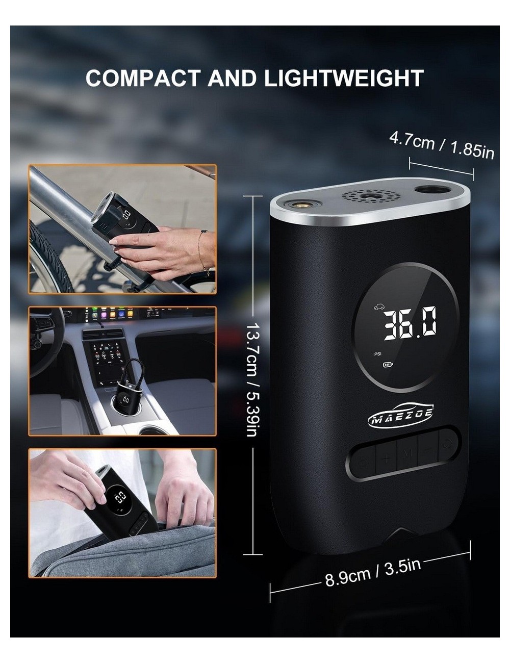 Inflador De Llanta Portable Mini Compresor Carro Moto Balon