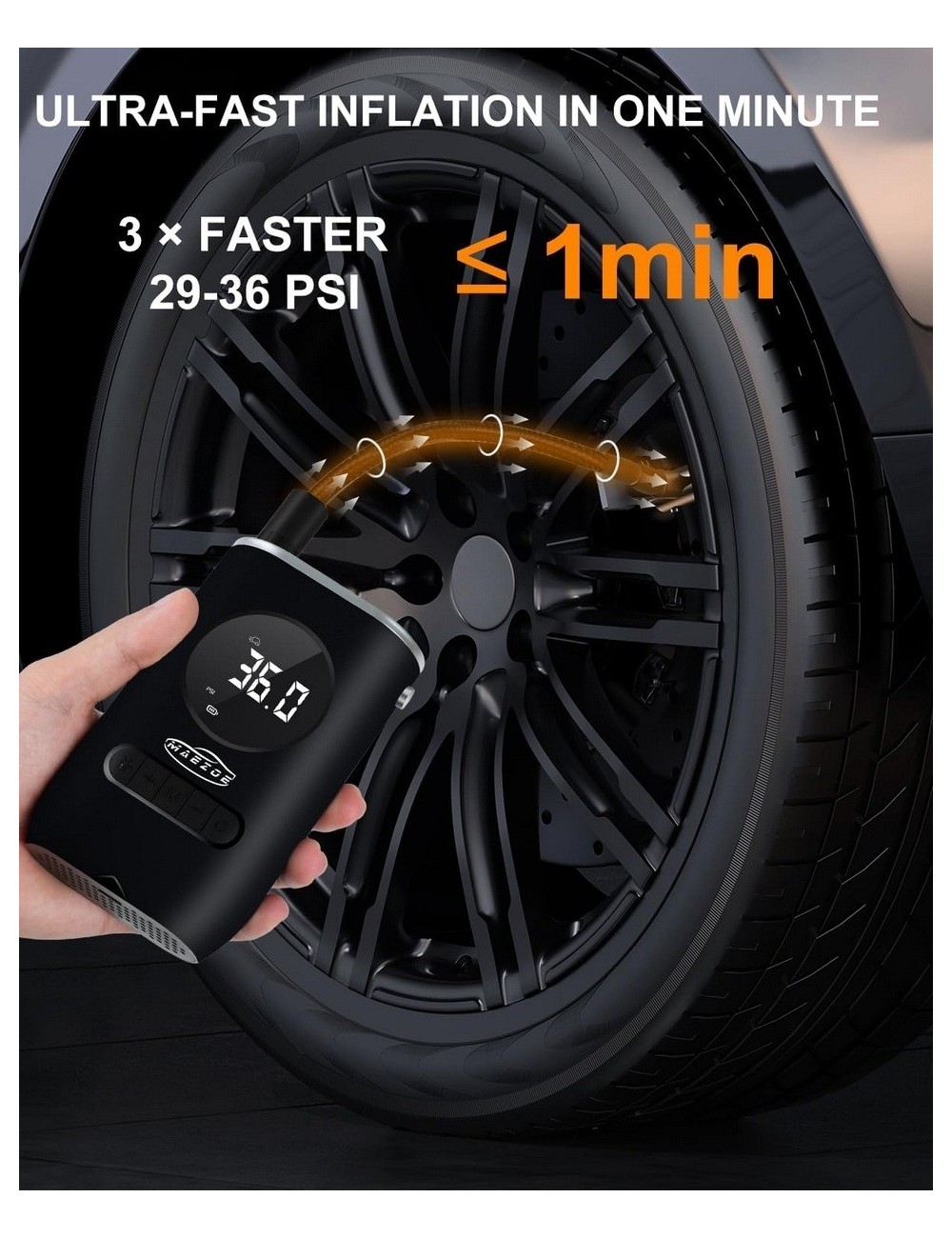 Inflador De Llanta Portable Mini Compresor Carro Moto Balon