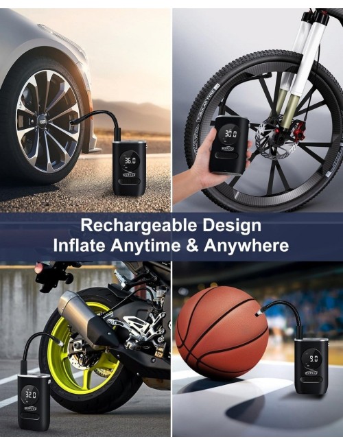 Inflador De Llanta Portable Mini Compresor Carro Moto Balon