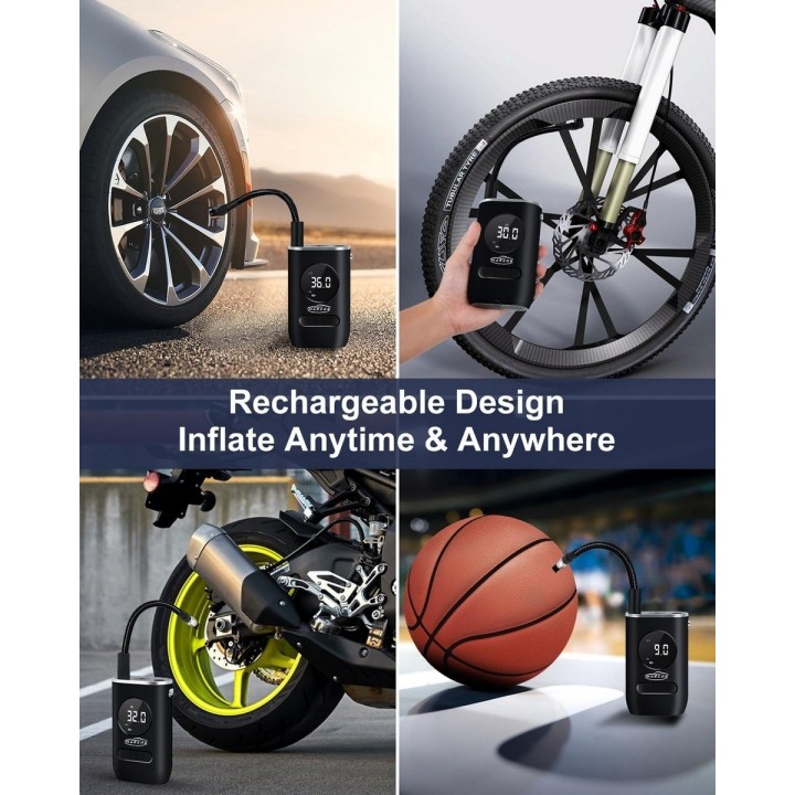 Inflador De Llanta Portable Mini Compresor Carro Moto Balon