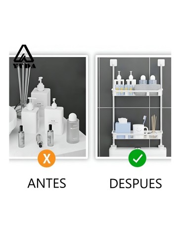 Organizador De Baño Estantería Mueble Dos Niveles Ahorrador