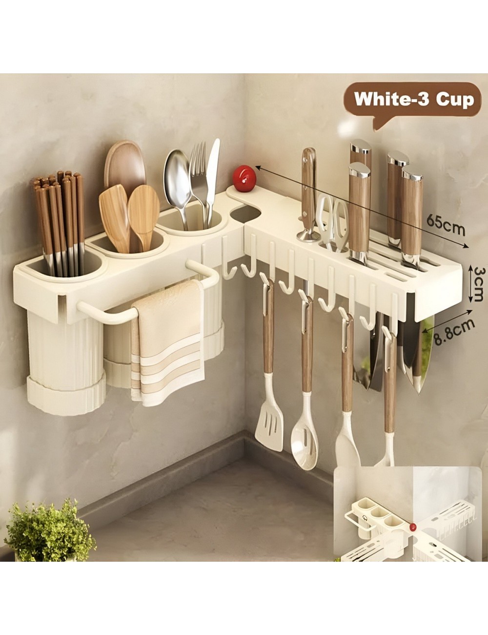 Soporte De Cocina Organizador Estanteria De Utensilios 65 Cm