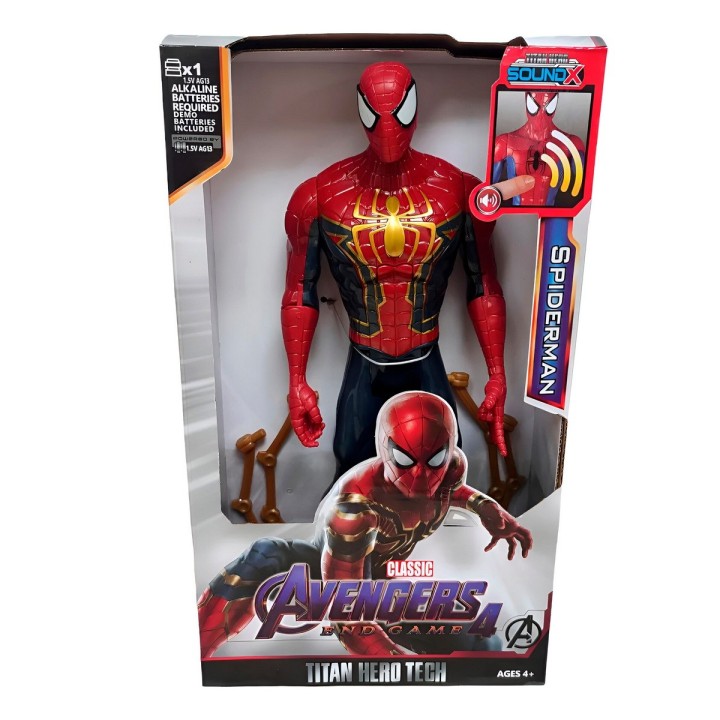 Figura Coleccionable Juguete Sonido Comic Spiderman Dorado