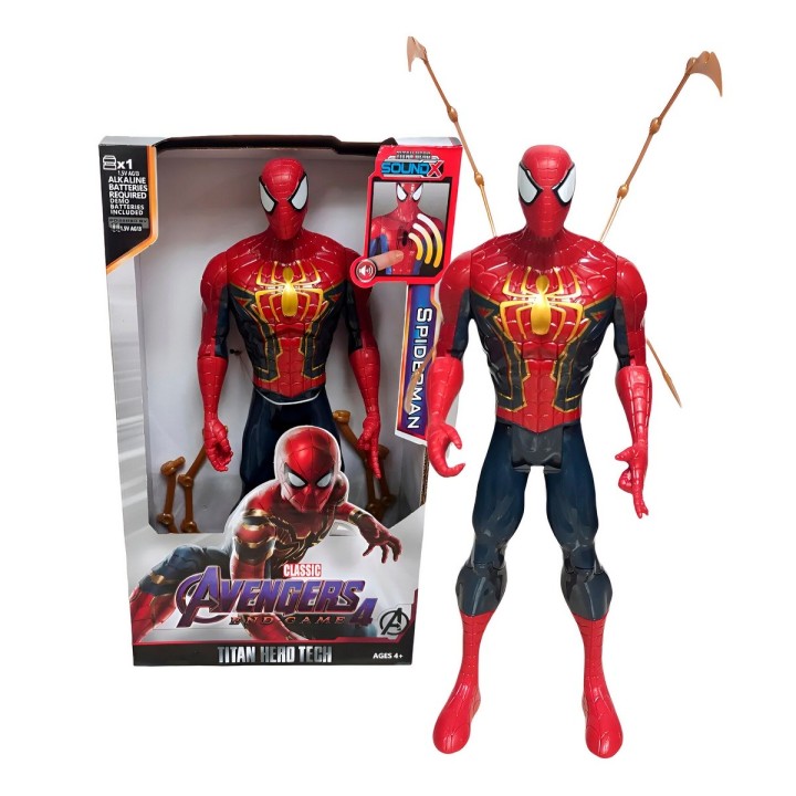 Figura Coleccionable Juguete Sonido Comic Spiderman Dorado
