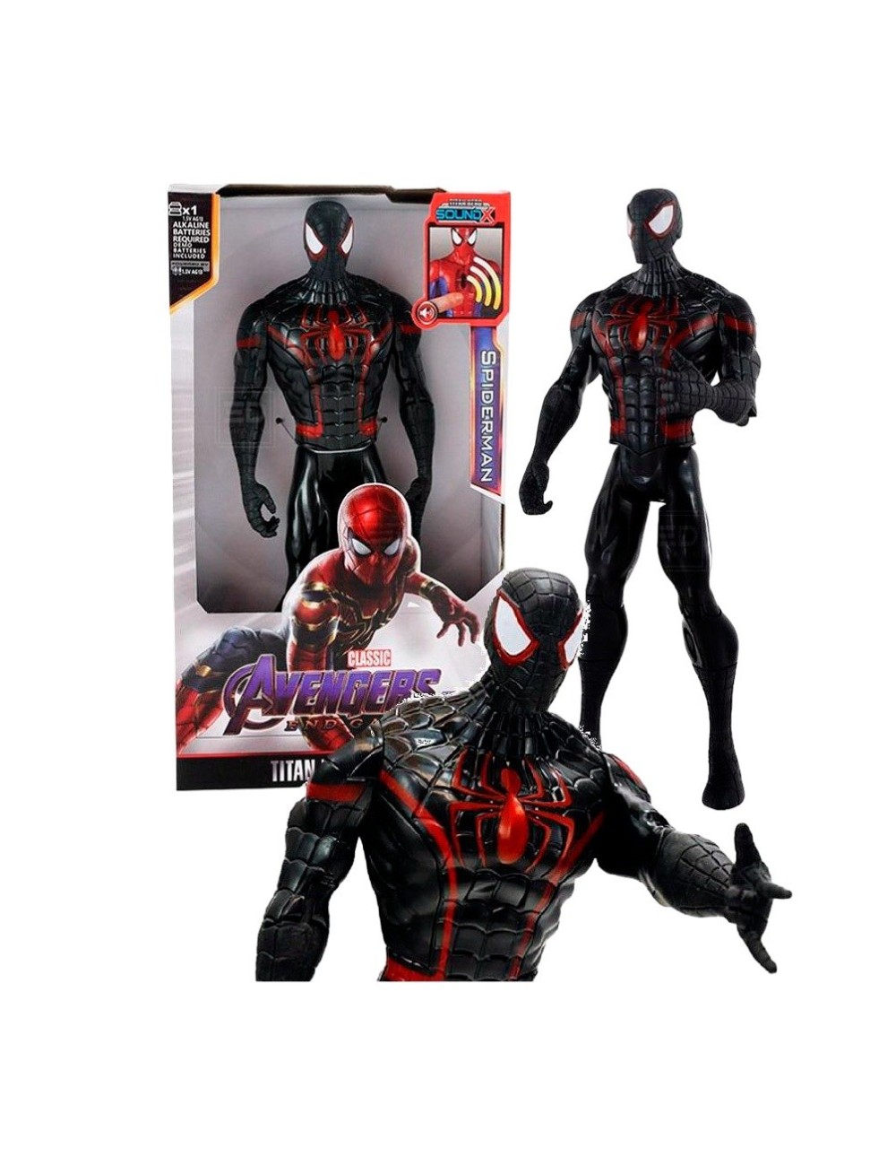 Figura Coleccionable Juguete Sonido Comic Spiderman Noir