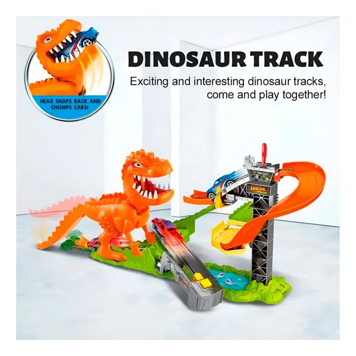 Pista Dinosaurio Tiranosaurio Rex Carros Deportivo Carrera