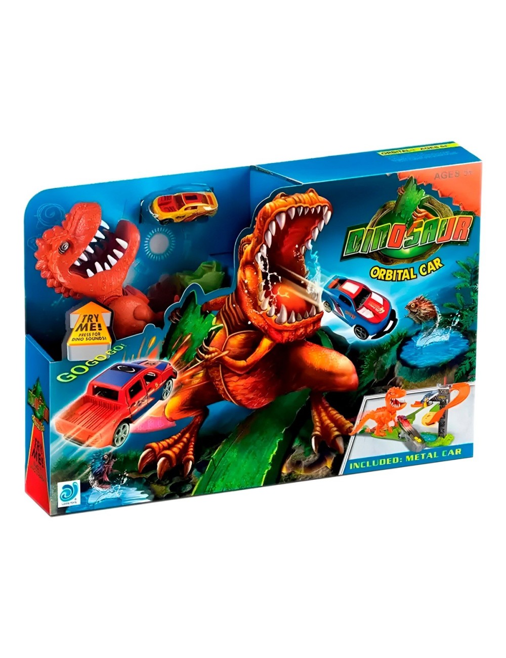 Pista Dinosaurio Tiranosaurio Rex Carros Deportivo Carrera