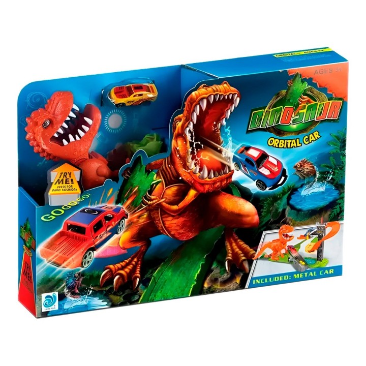 Pista Dinosaurio Tiranosaurio Rex Carros Deportivo Carrera