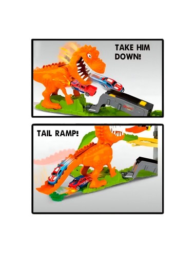 Pista Dinosaurio Tiranosaurio Rex Carros Deportivo Carrera