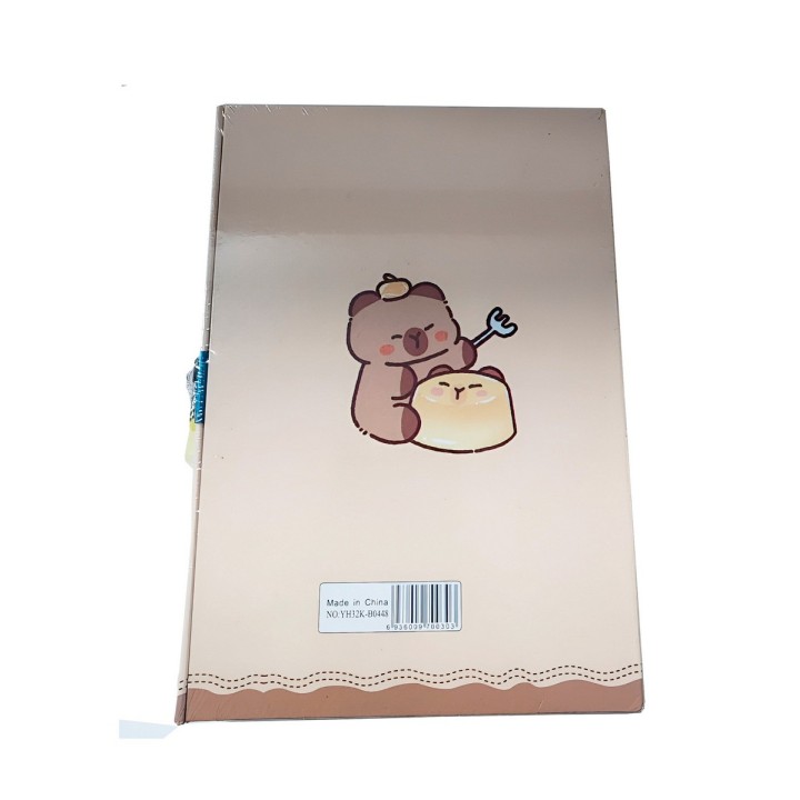 Agenda Libreta Diario Privado Capibara + Candado Y Llaves