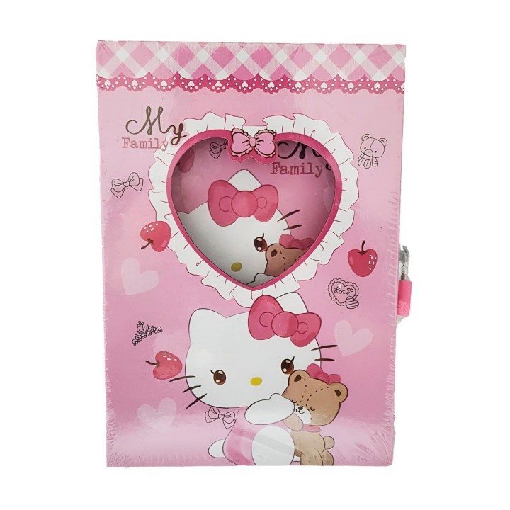 Agenda Libreta Diario Privado Hello Kitty + Candado Y Llaves