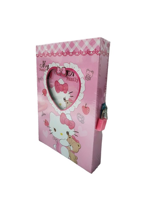 Agenda Libreta Diario Privado Hello Kitty + Candado Y Llaves