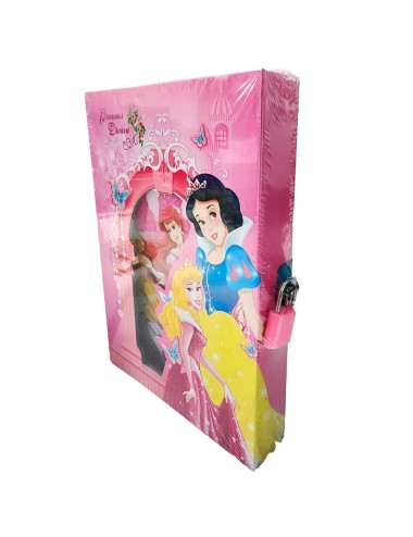 Agenda Libreta Diario Privado Princesas + Candado Y Llaves