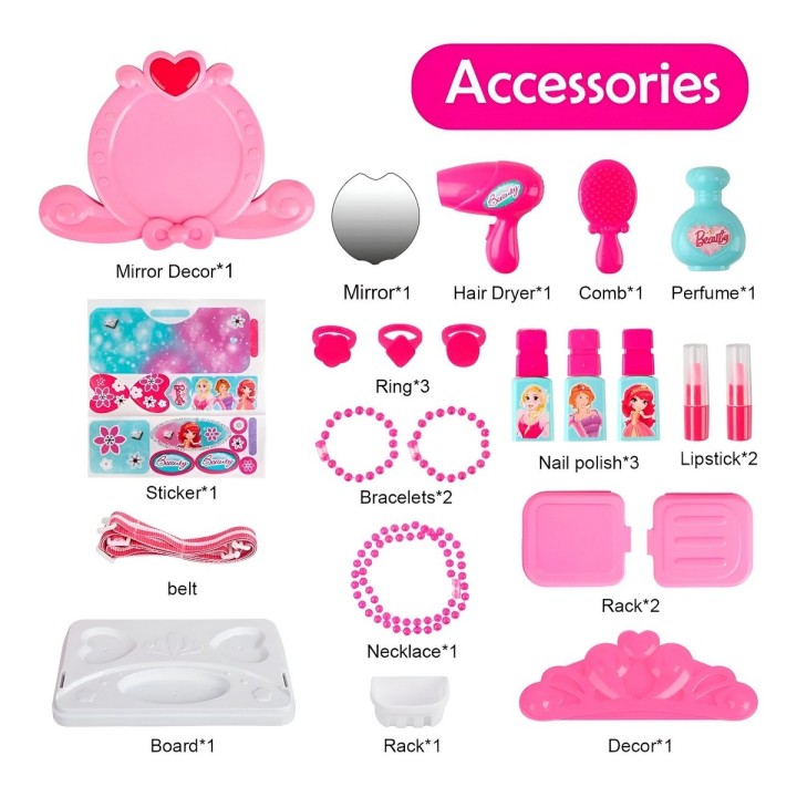 Set Belleza Maleta Bolso Tocador Mesa Juguete Niñas Niñas
