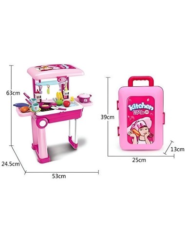 Set Cocina Cheef Maleta Mesa Portátil Niñas Didáctico