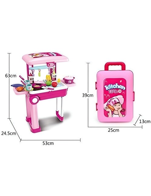 Set Cocina Cheef Maleta Mesa Portátil Niñas Didáctico