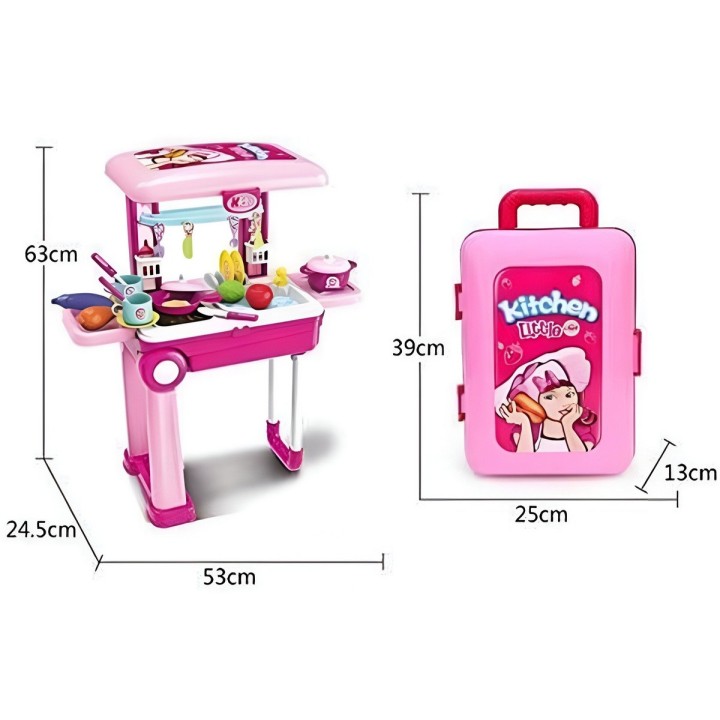 Set Cocina Cheef Maleta Mesa Portátil Niñas Didáctico