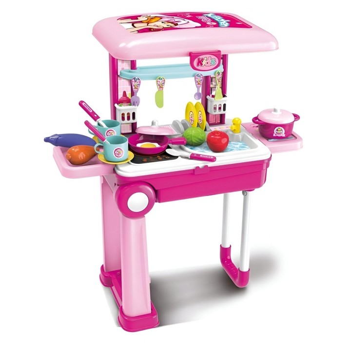 Set Cocina Cheef Maleta Mesa Portátil Niñas Didáctico