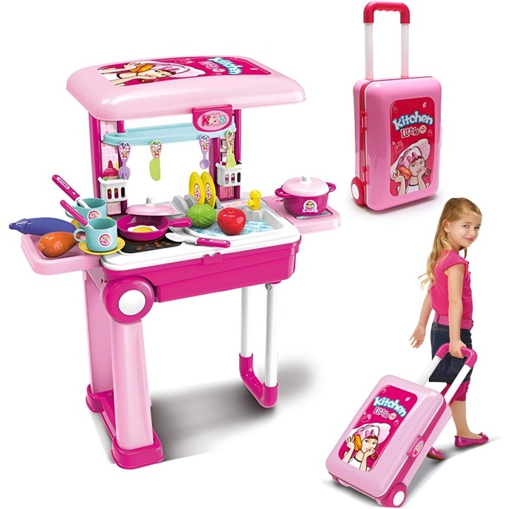 Set Cocina Cheef Maleta Mesa Portátil Niñas Didáctico