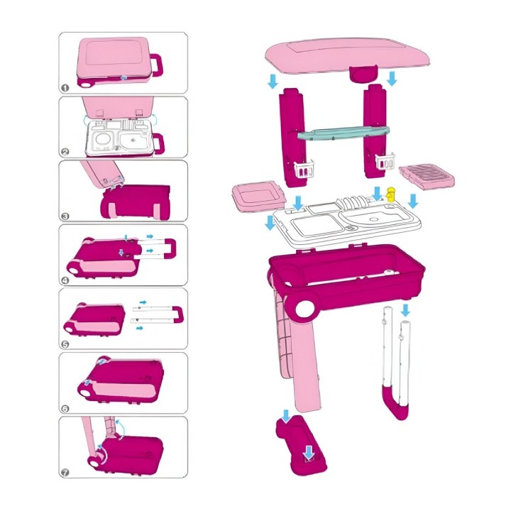 Set Cocina Cheef Maleta Mesa Portátil Niñas Didáctico