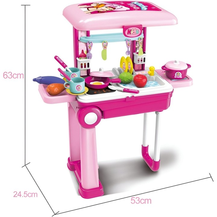 Set Cocina Cheef Maleta Mesa Portátil Niñas Didáctico