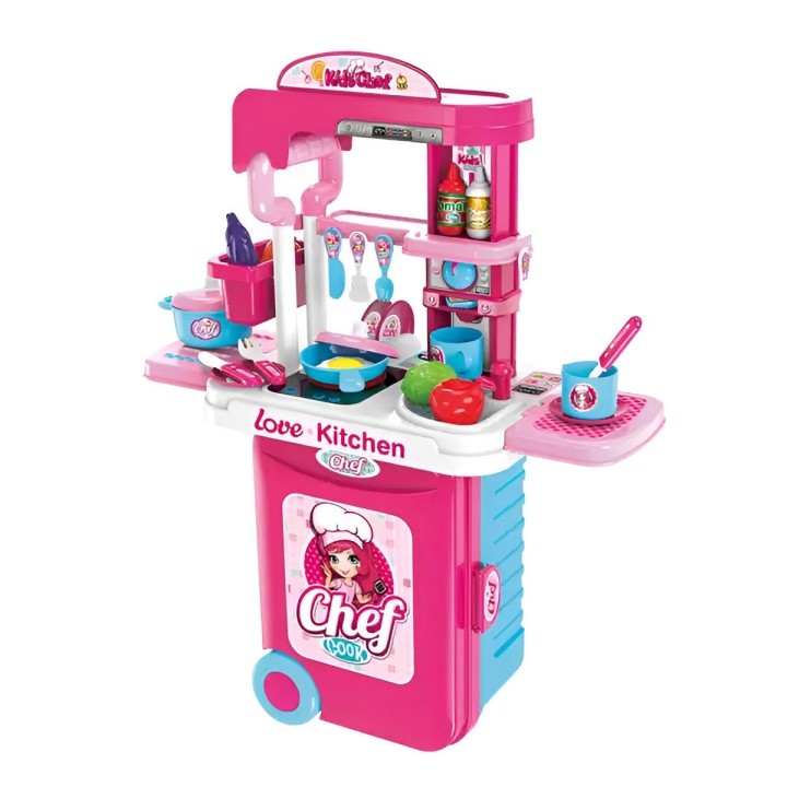 Cocina Infantil Armable Maleta 3 En 1 Accesorio Chef Juguete