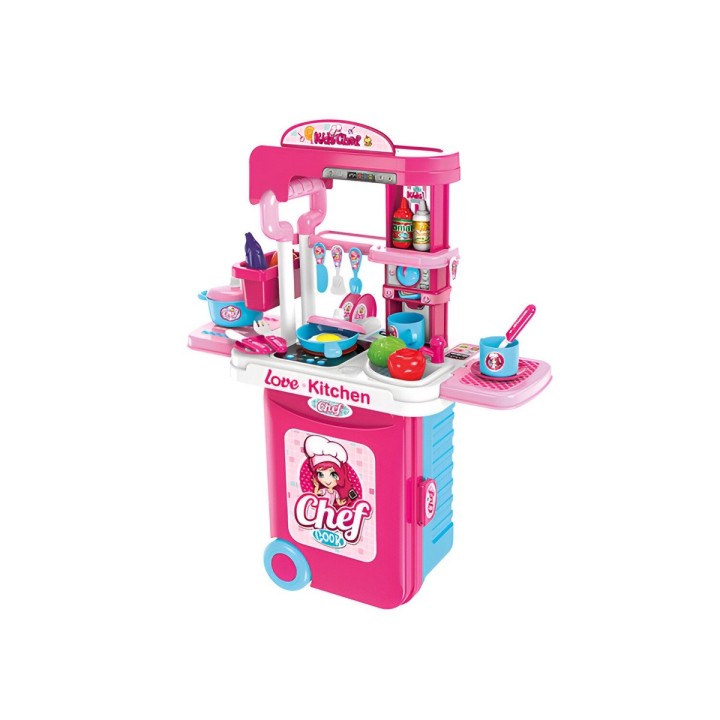 Cocina Infantil Armable Maleta 3 En 1 Accesorio Chef Juguete