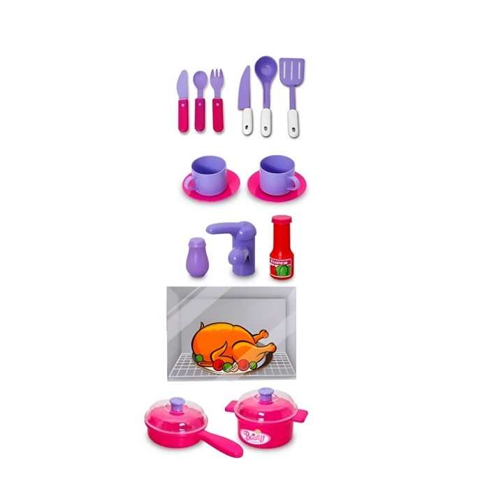 Cocina Juguete Interactiva Con Horno Utencilios Niñas
