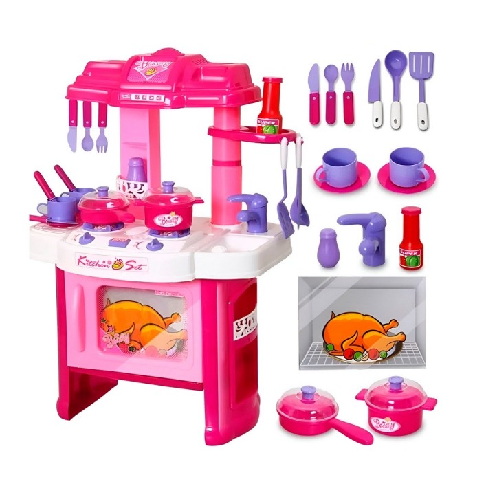 Cocina Juguete Interactiva Con Horno Utencilios Niñas