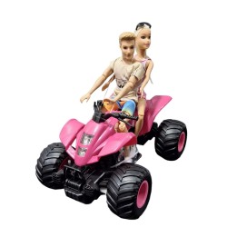 Cuatrimoto Recargable Muñeca Muñeco Control Remoto + Bateria