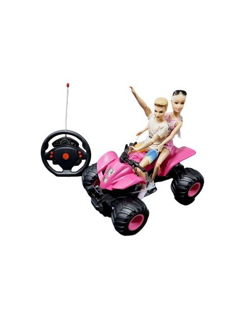 Cuatrimoto Recargable Muñeca Muñeco Control Remoto + Bateria