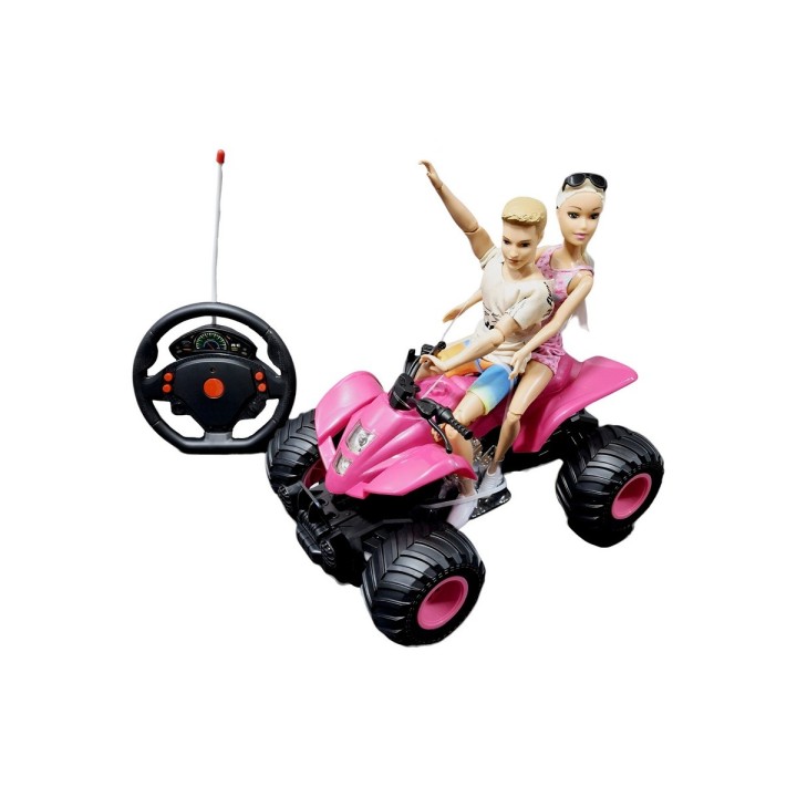 Cuatrimoto Recargable Muñeca Muñeco Control Remoto + Bateria