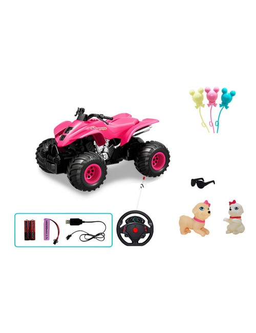 Cuatrimoto Recargable Muñeca Muñeco Control Remoto + Bateria