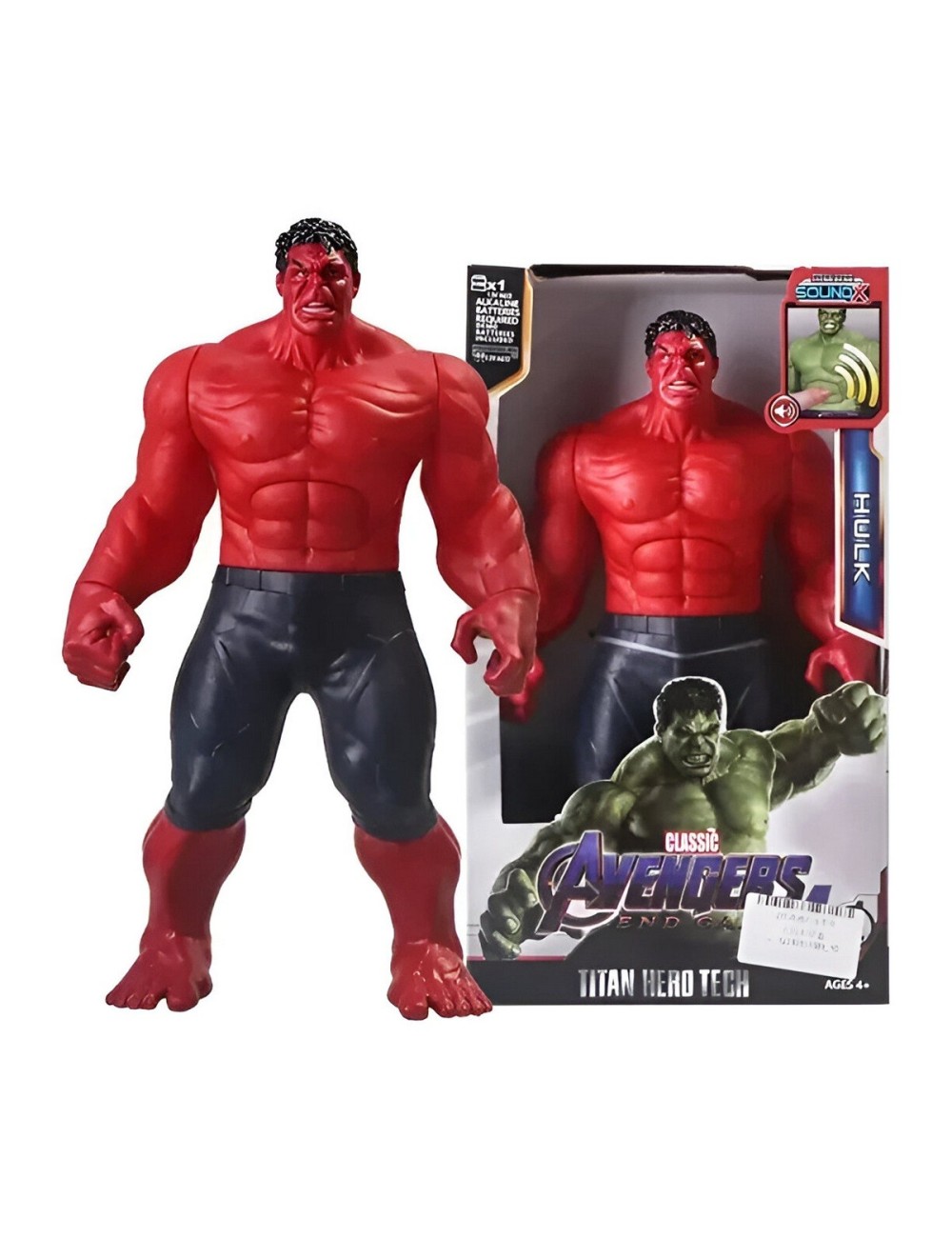 Figura Coleccionable Juguete Sonido Comic Hulk Rojo