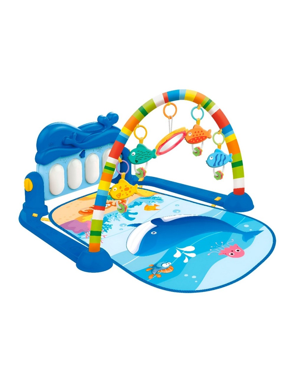 Gimnasio Piano Fitness Tapete Sonajero Peces Musical Bebes