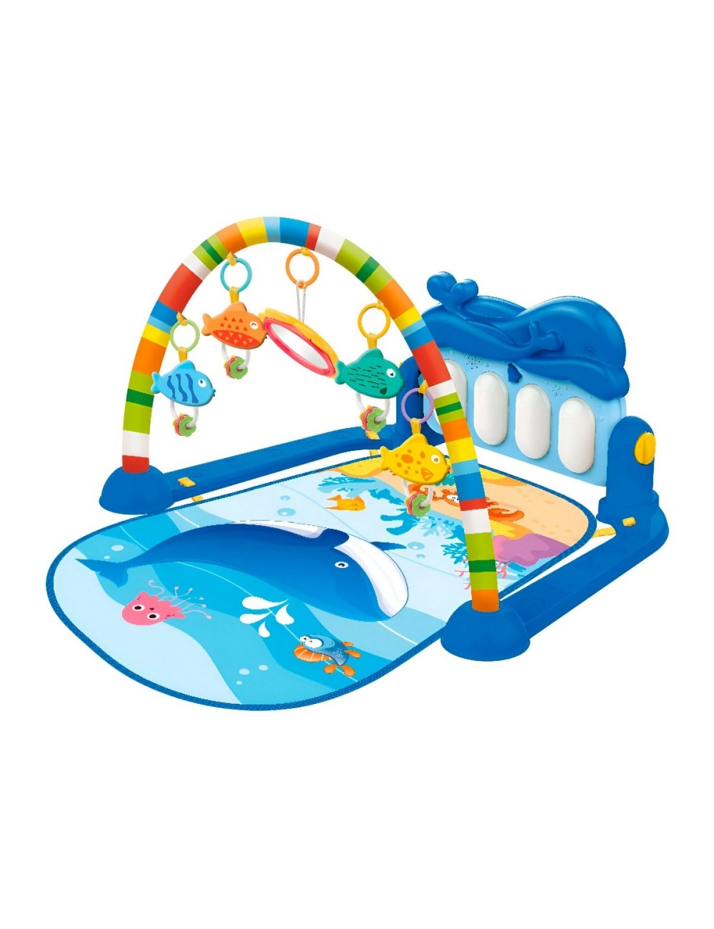 Gimnasio Piano Fitness Tapete Sonajero Peces Musical Bebes