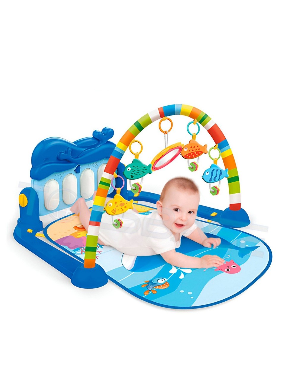 Gimnasio Piano Fitness Tapete Sonajero Peces Musical Bebes