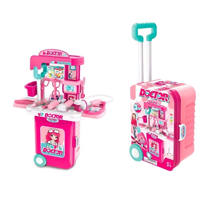 Maleta Armable 3 En 1 Accesorios Doctora Utencilios Juguete