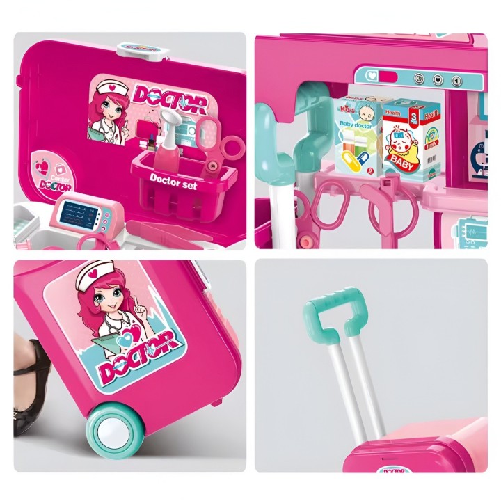 Maleta Armable 3 En 1 Accesorios Doctora Utencilios Juguete
