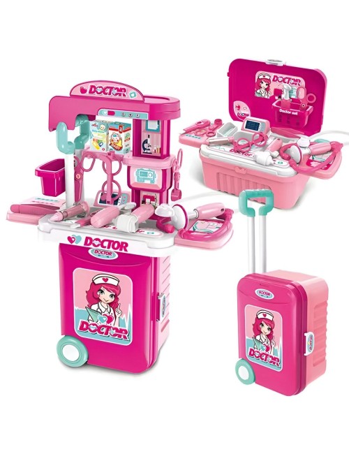 Maleta Armable 3 En 1 Accesorios Doctora Utencilios Juguete