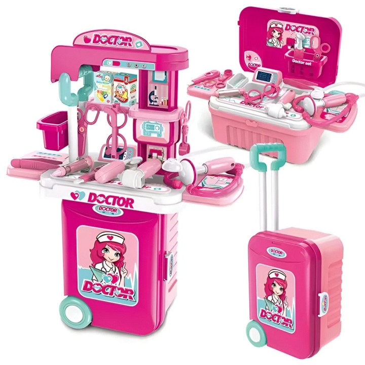 Maleta Armable 3 En 1 Accesorios Doctora Utencilios Juguete