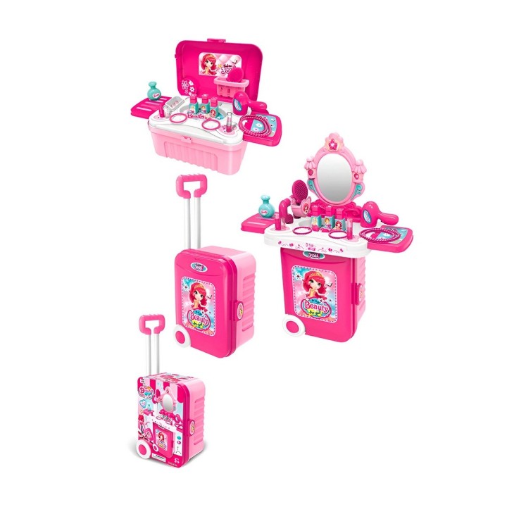 Maleta Armable 3 En 1 Accesorios Tocador Accesorios Juguete
