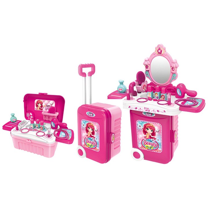 Maleta Armable 3 En 1 Accesorios Tocador Accesorios Juguete