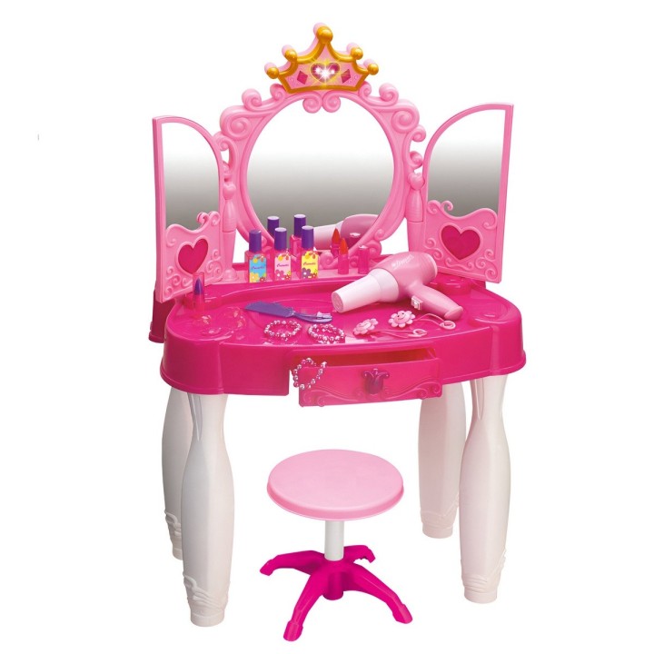 Set Maquillaje Tocador Grande Princesas Castillo Peinador