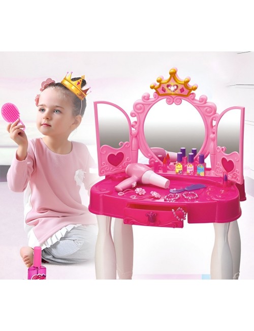 Set Maquillaje Tocador Grande Princesas Castillo Peinador